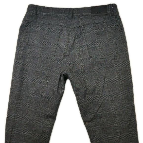 Brax Pants Mens 36x30 (tag 36x32) Gray Glen Plaid Cooper Fancy 5 Pocket Chino - Picture 3 of 16